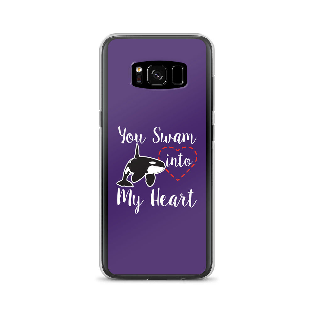 You Swam into My Heart Samsung Case Purple - Splashing Apparel