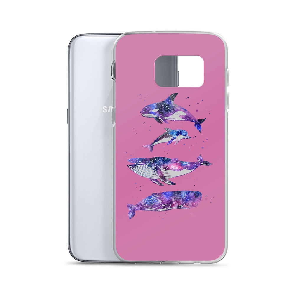 Stary Whales Samsung Case Pink - Splashing Apparel