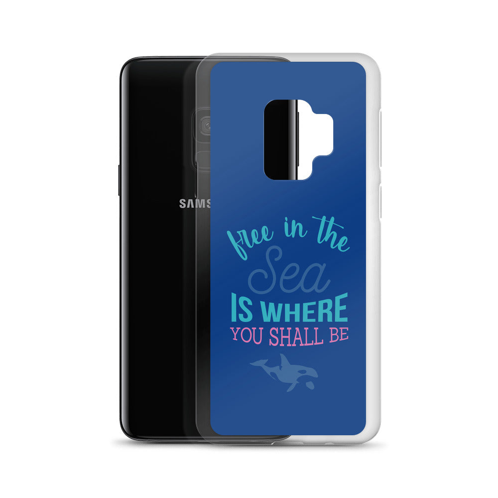 Free in the Sea Samsung Case Dark Blue - Splashing Apparel