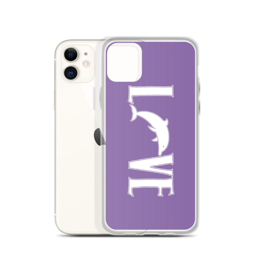 Love Dolphins iPhone Case Purple - Splashing Apparel