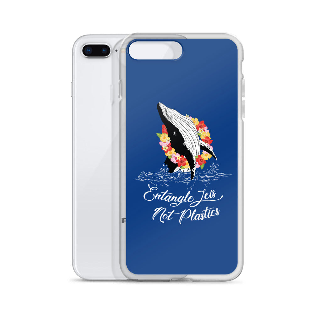 Entangle Leis Not Plastics iPhone Case Dark Blue - Splashing Apparel