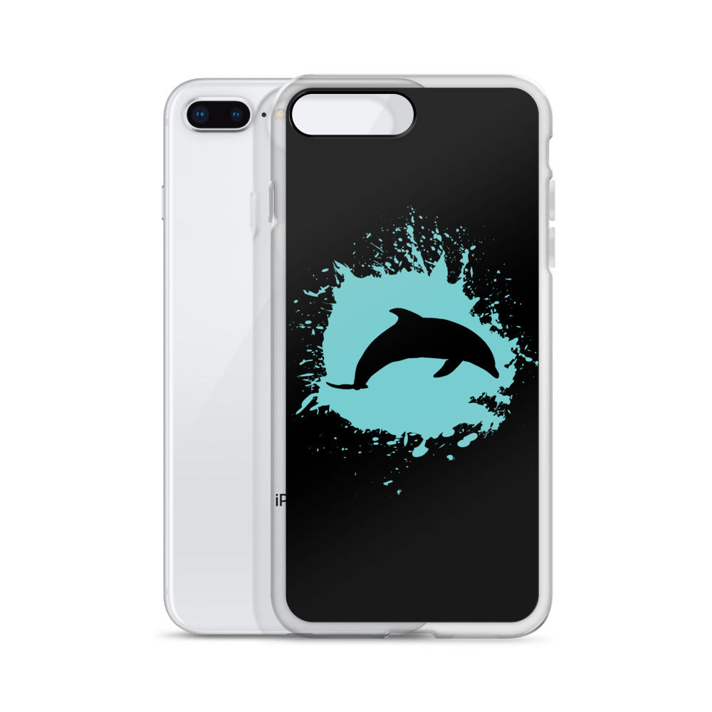 Dolphin Splash iPhone Case Black - Splashing Apparel