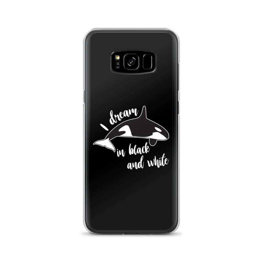 Dream in black and White Samsung Case Black - Splashing Apparel
