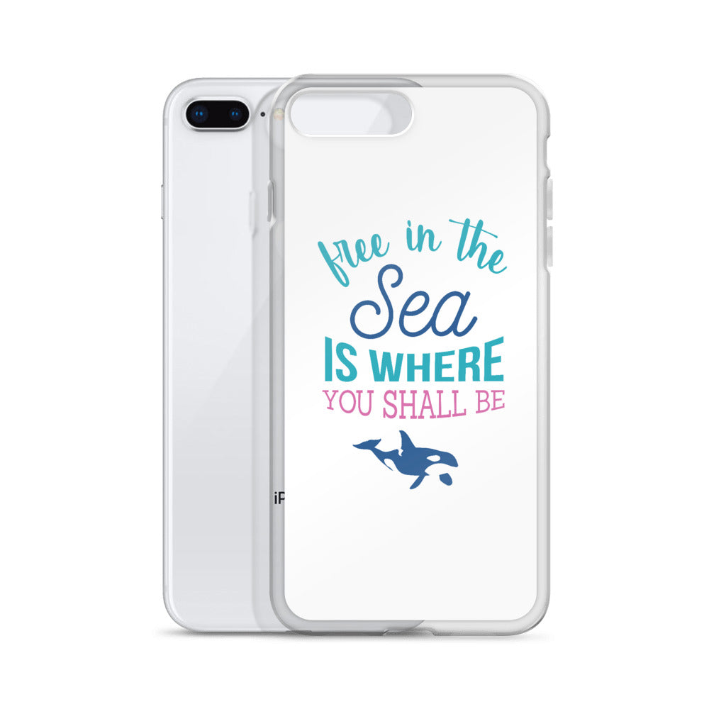 Free in the Sea iPhone Case White - Splashing Apparel