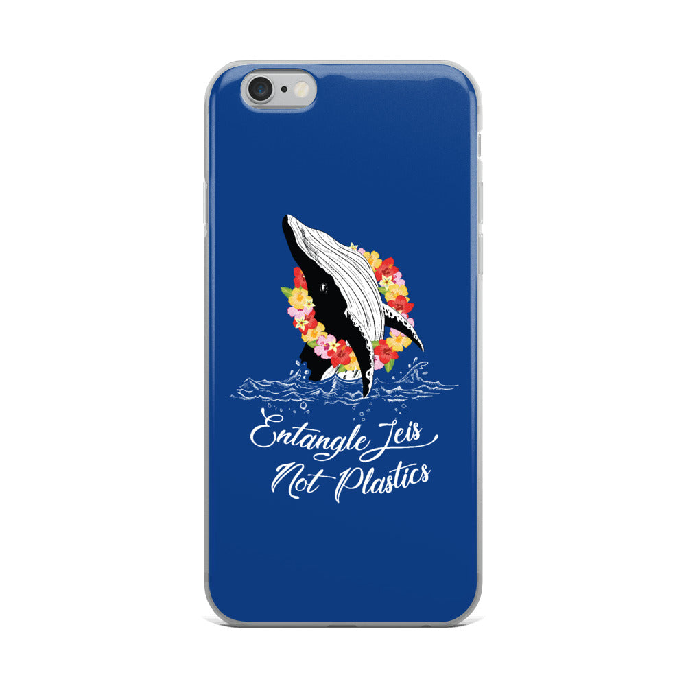 Entangle Leis Not Plastics iPhone Case Dark Blue - Splashing Apparel