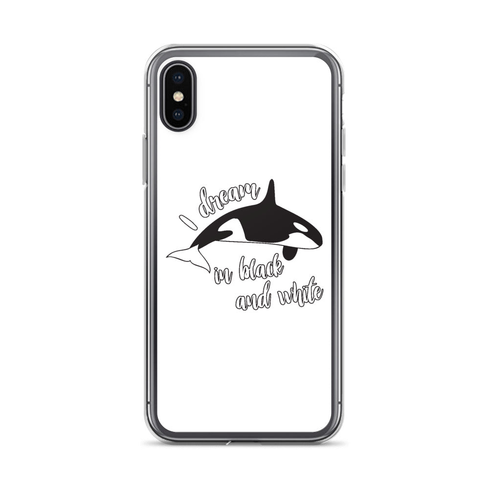 Dream in Black and White iPhone Case White - Splashing Apparel