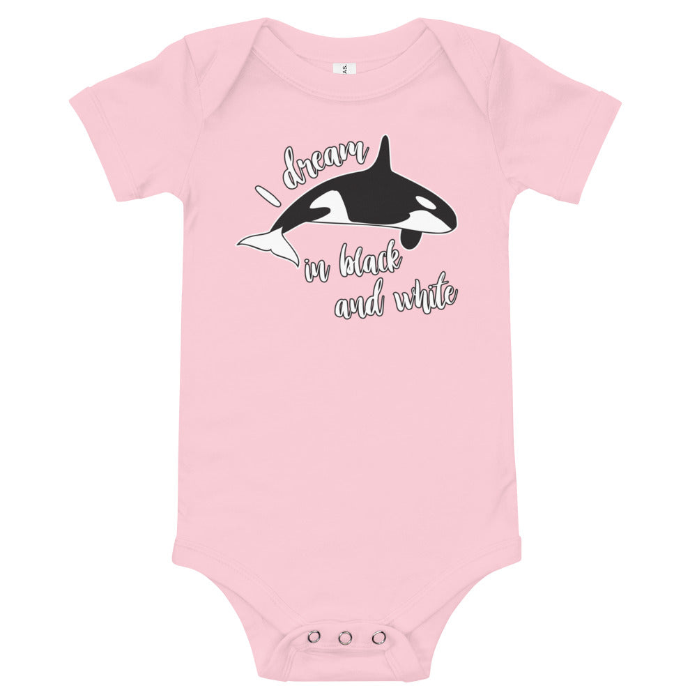 Dream in Black and White Baby Onesie