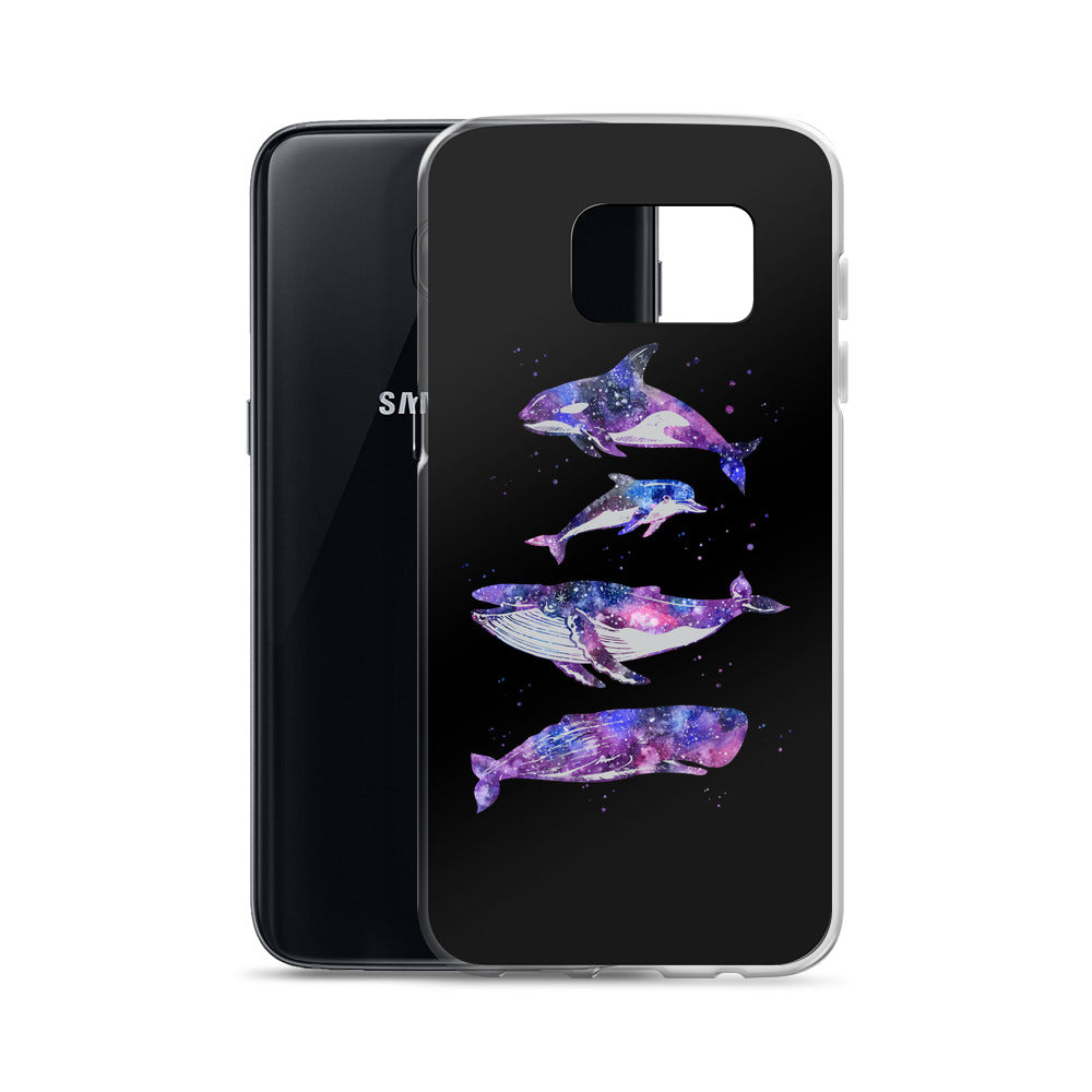 Stary Whales Samsung Case Black - Splashing Apparel