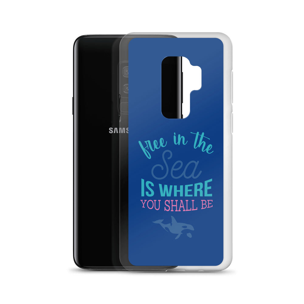Free in the Sea Samsung Case Dark Blue - Splashing Apparel
