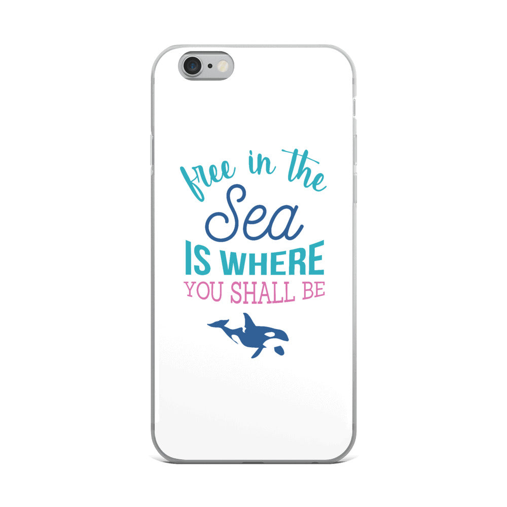 Free in the Sea iPhone Case White - Splashing Apparel