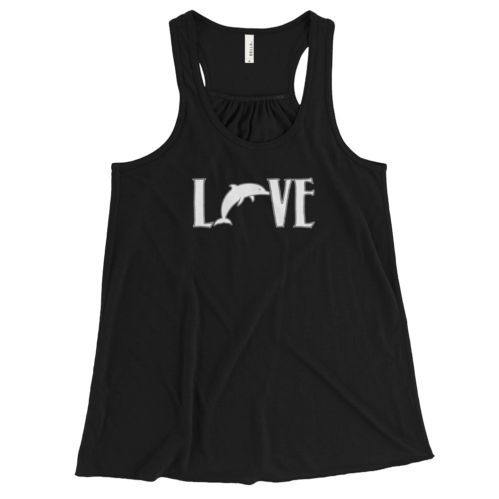 Love Dolphins Women's Flowy Racerback Tank