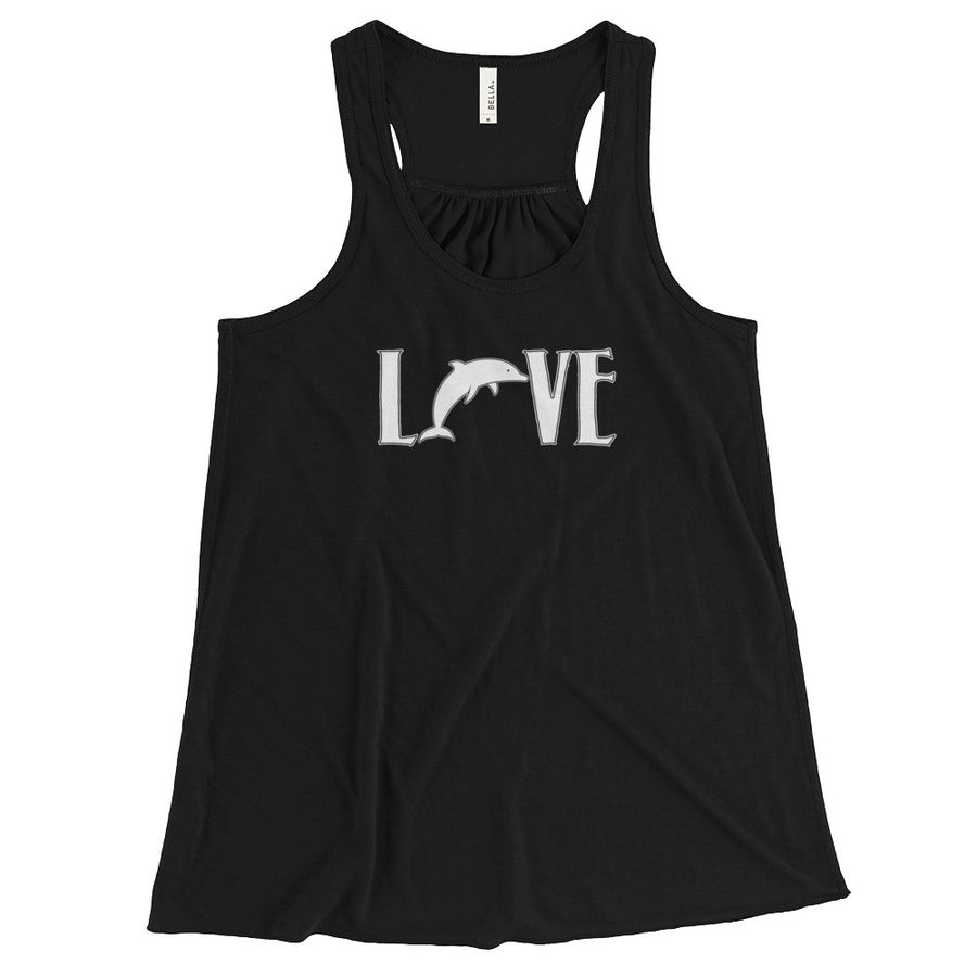 Love Dolphins Women's Flowy Racerback Tank - Splashing Apparel