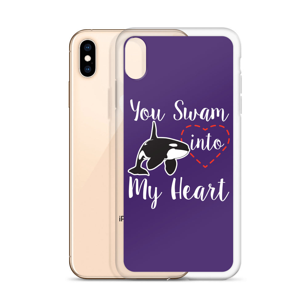 You Swam into My Heart iPhone Case Purple - Splashing Apparel