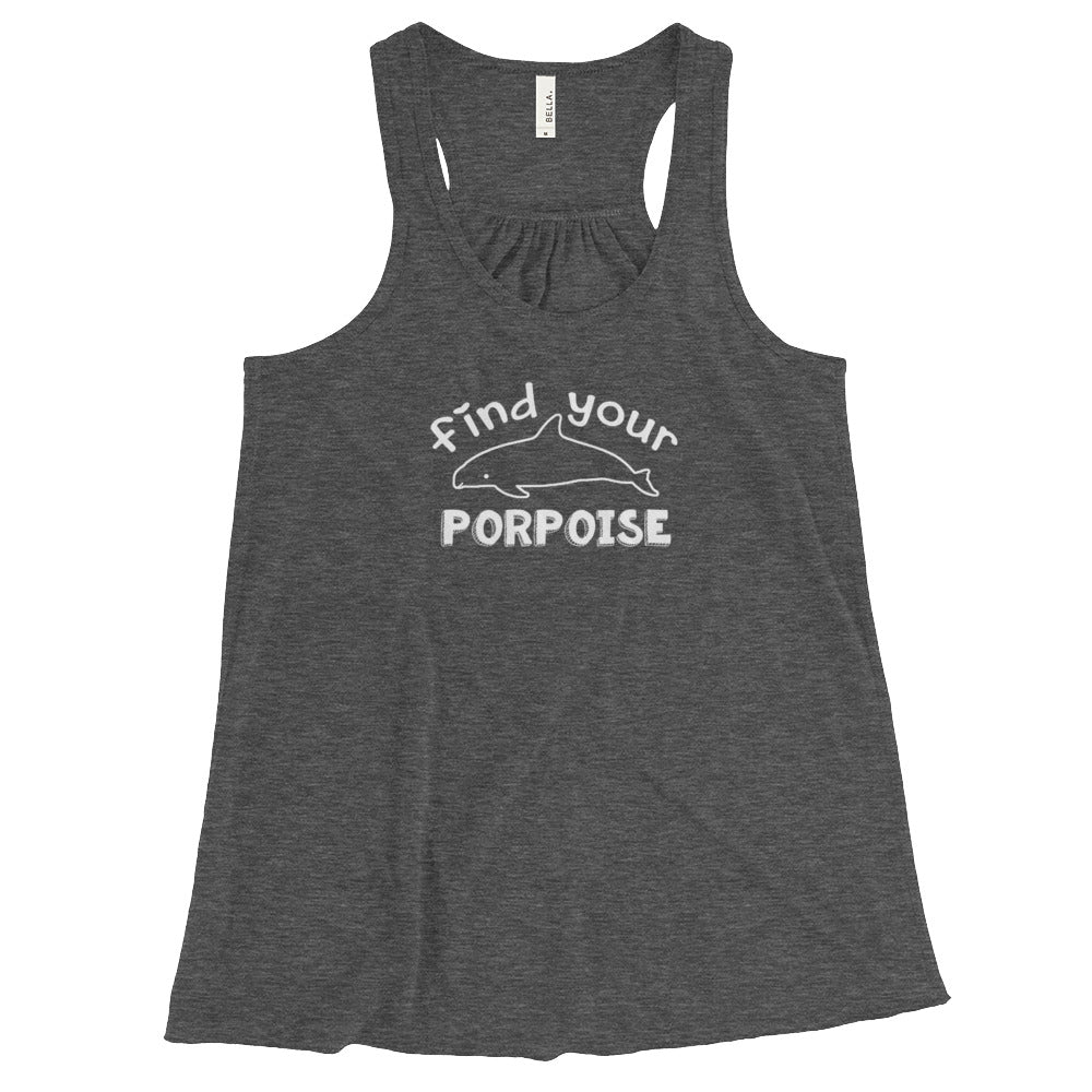 Find Your Porpoise Women's Flowy Racerback Tank - Splashing Apparel