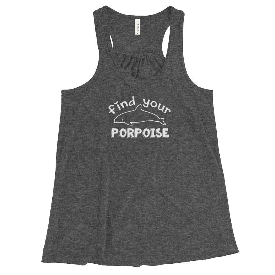 Find Your Porpoise Women's Flowy Racerback Tank - Splashing Apparel