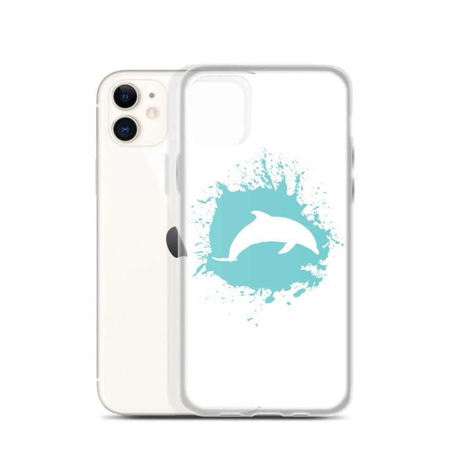 Dolphin Splash iPhone Case White - Splashing Apparel