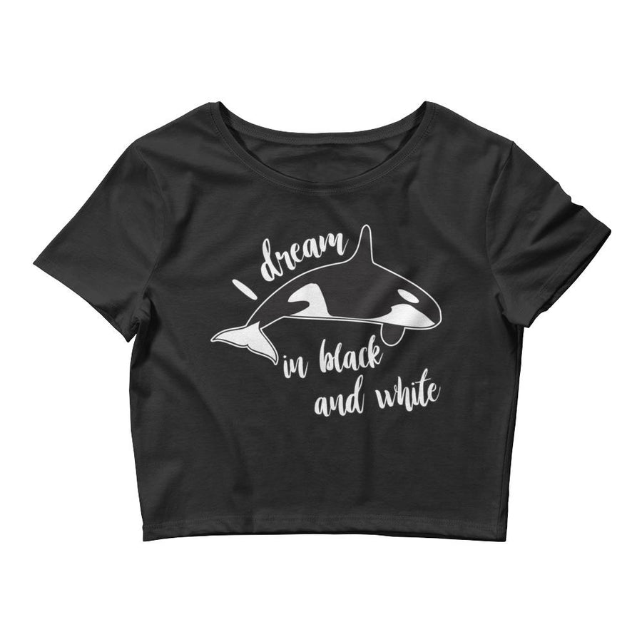 Dream in Black & White Women’s Crop Tee - Splashing Apparel