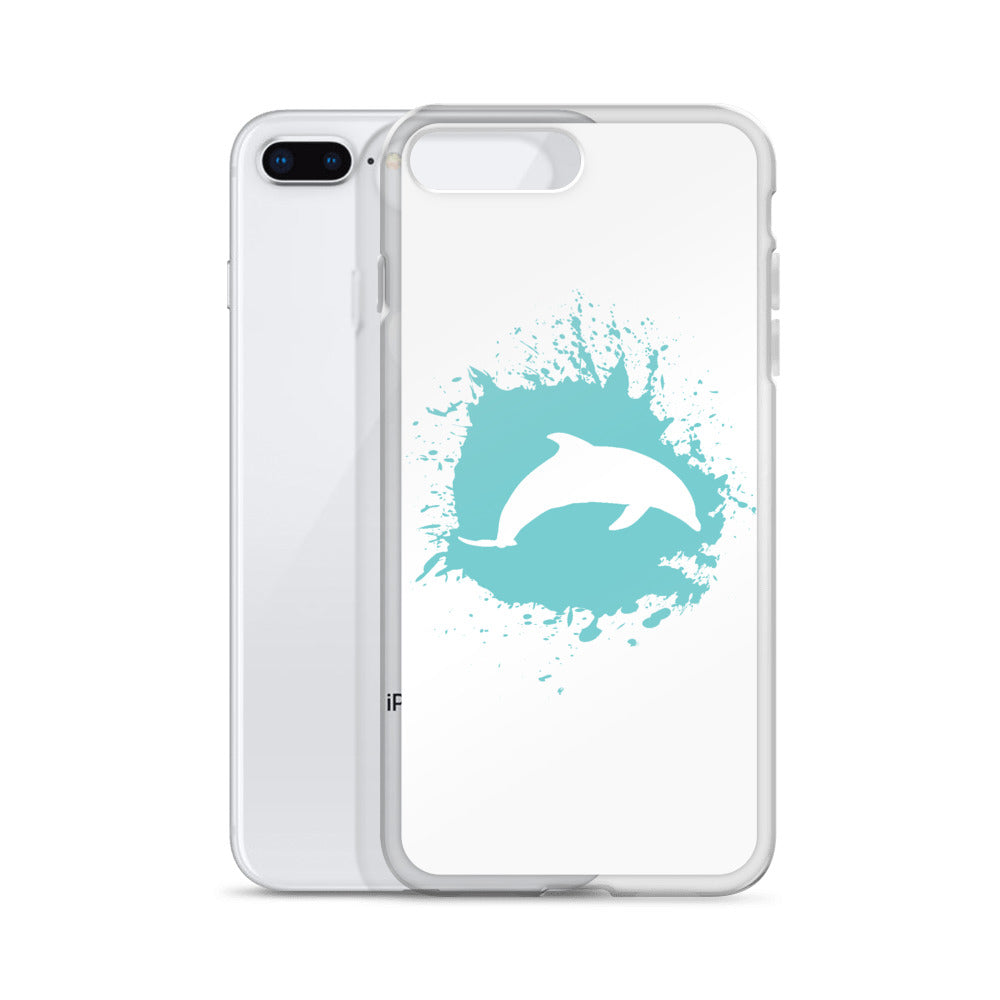 Dolphin Splash iPhone Case White - Splashing Apparel
