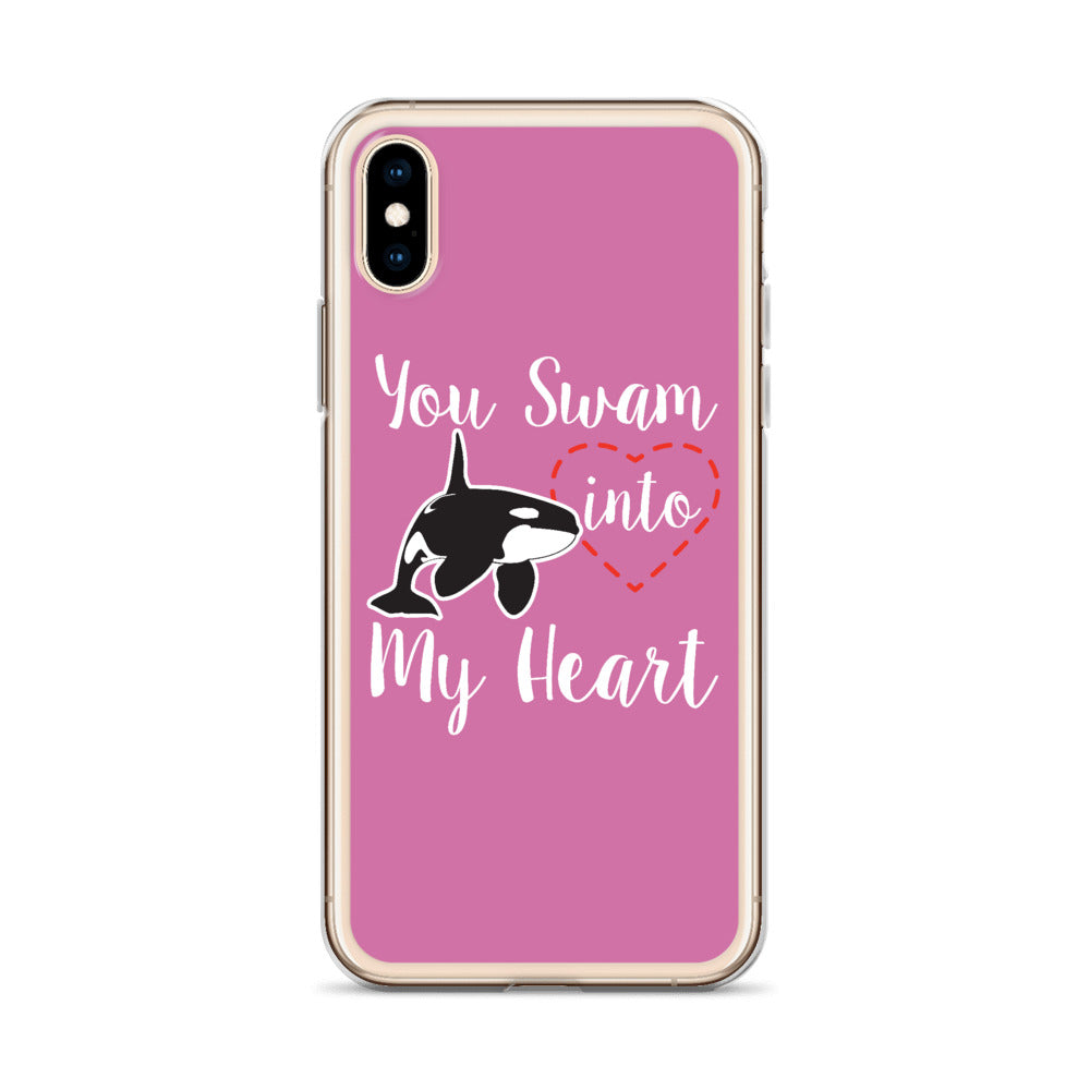You Swam into My Heart iPhone Case Pink - Splashing Apparel