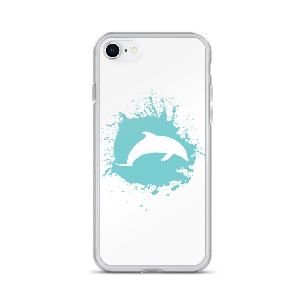 Dolphin Splash iPhone Case White - Splashing Apparel