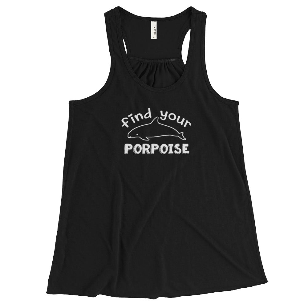 Find Your Porpoise Women's Flowy Racerback Tank - Splashing Apparel