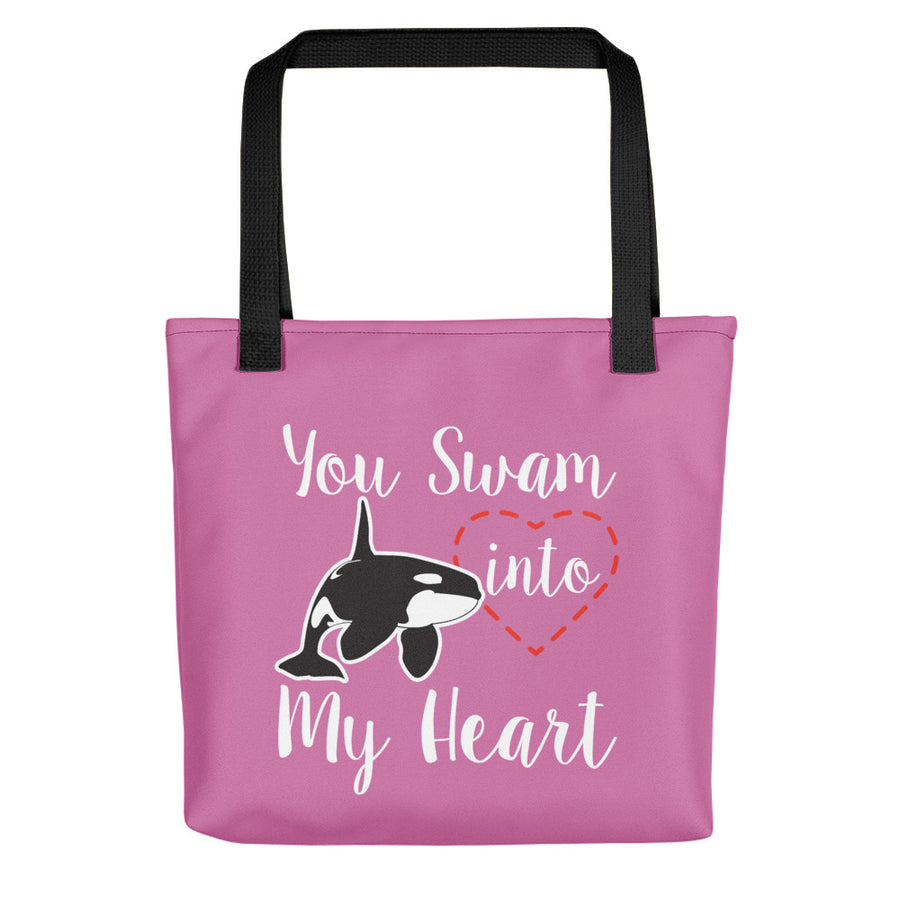 You Swam into My HeartTote bag - Splashing Apparel