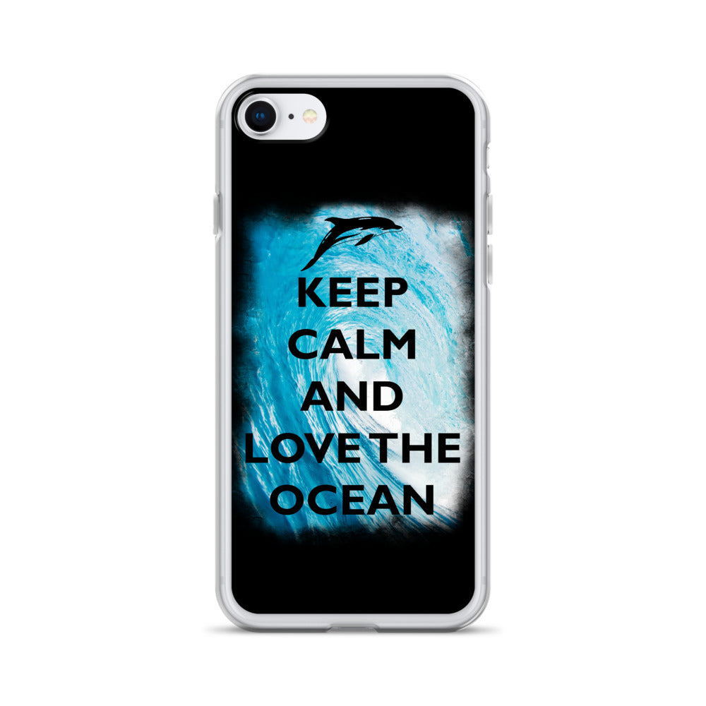 Keep Clam and Love the Ocean iPhone Case Black - Splashing Apparel