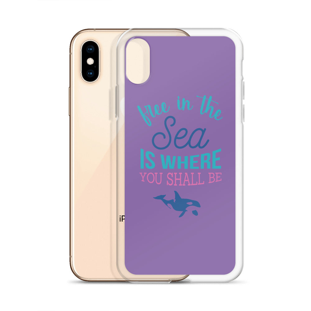 Free in the Sea iPhone Case Purple - Splashing Apparel
