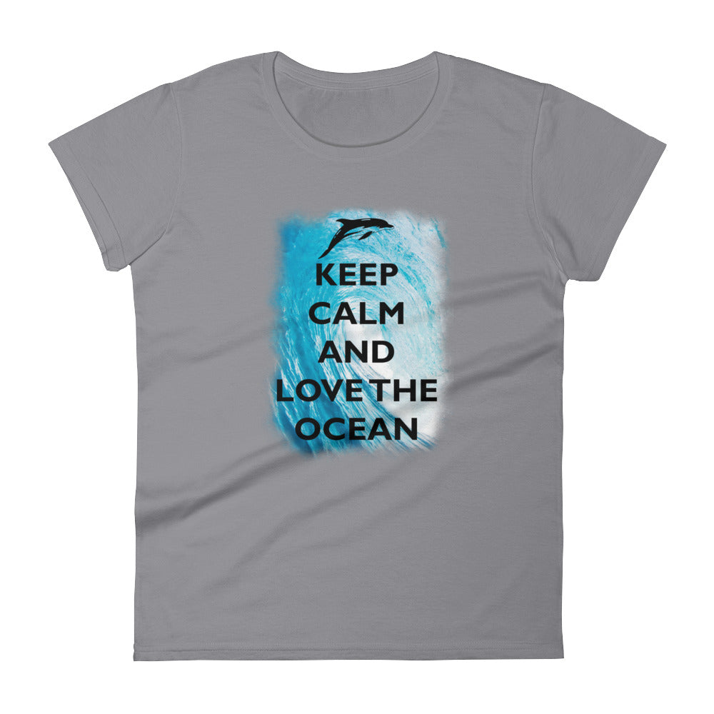 Keep Calm and Love the Ocean Women's Shirt - Splashing Apparel