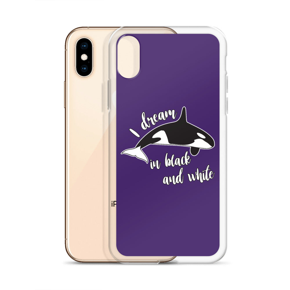 Dream in Black and White iPhone Case Purple - Splashing Apparel