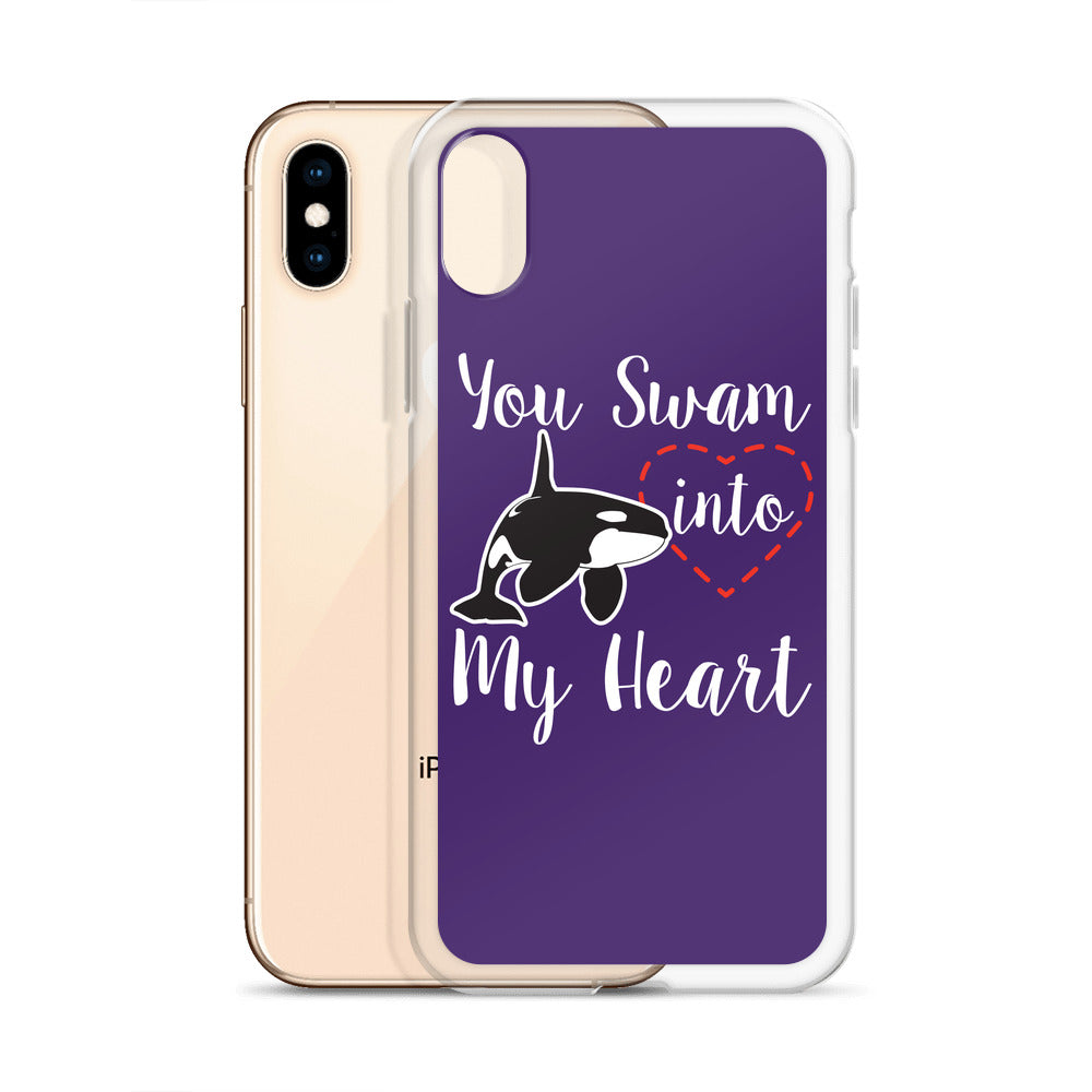 You Swam into My Heart iPhone Case Purple - Splashing Apparel