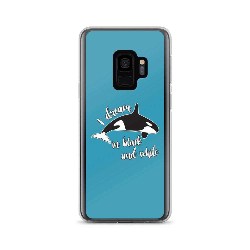 Dream in Black and White Samsung Case Blue - Splashing Apparel