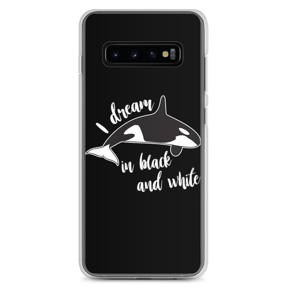 Dream in black and White Samsung Case Black - Splashing Apparel