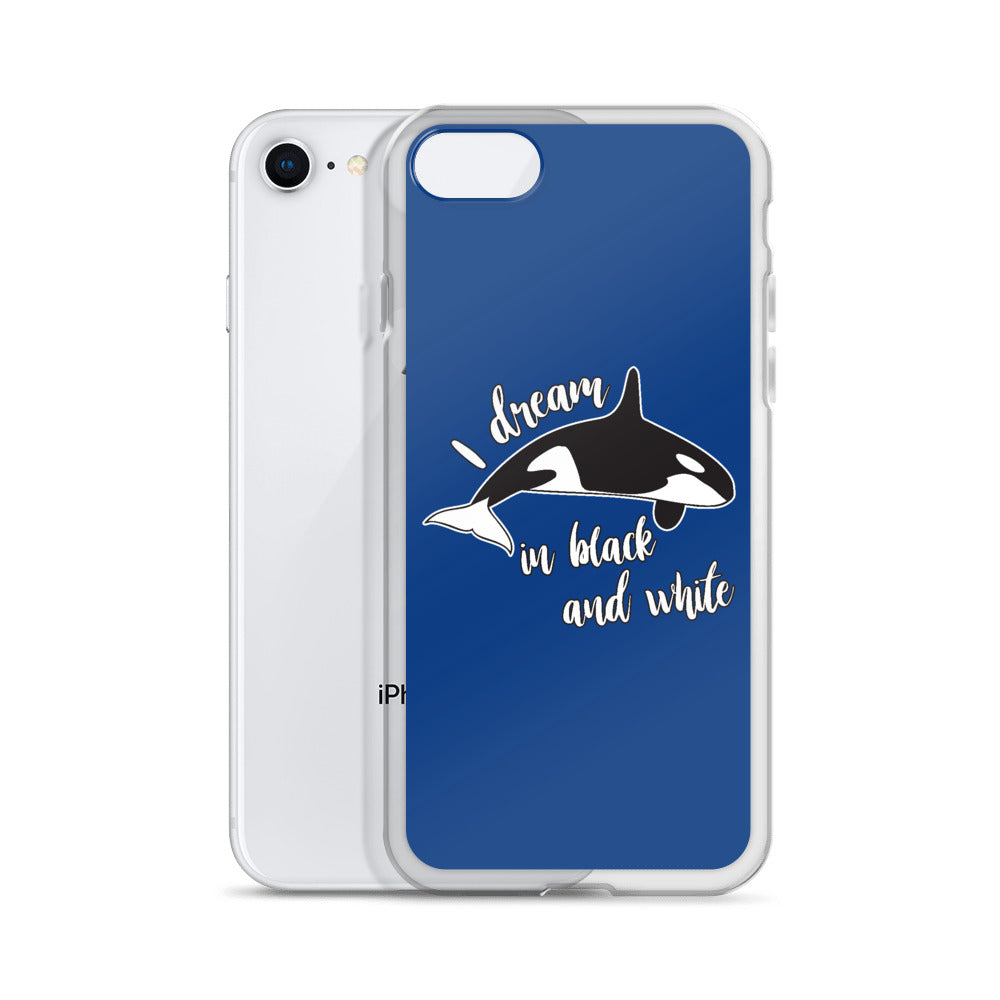 Dream in Black and White iPhone Case Dark Blue - Splashing Apparel