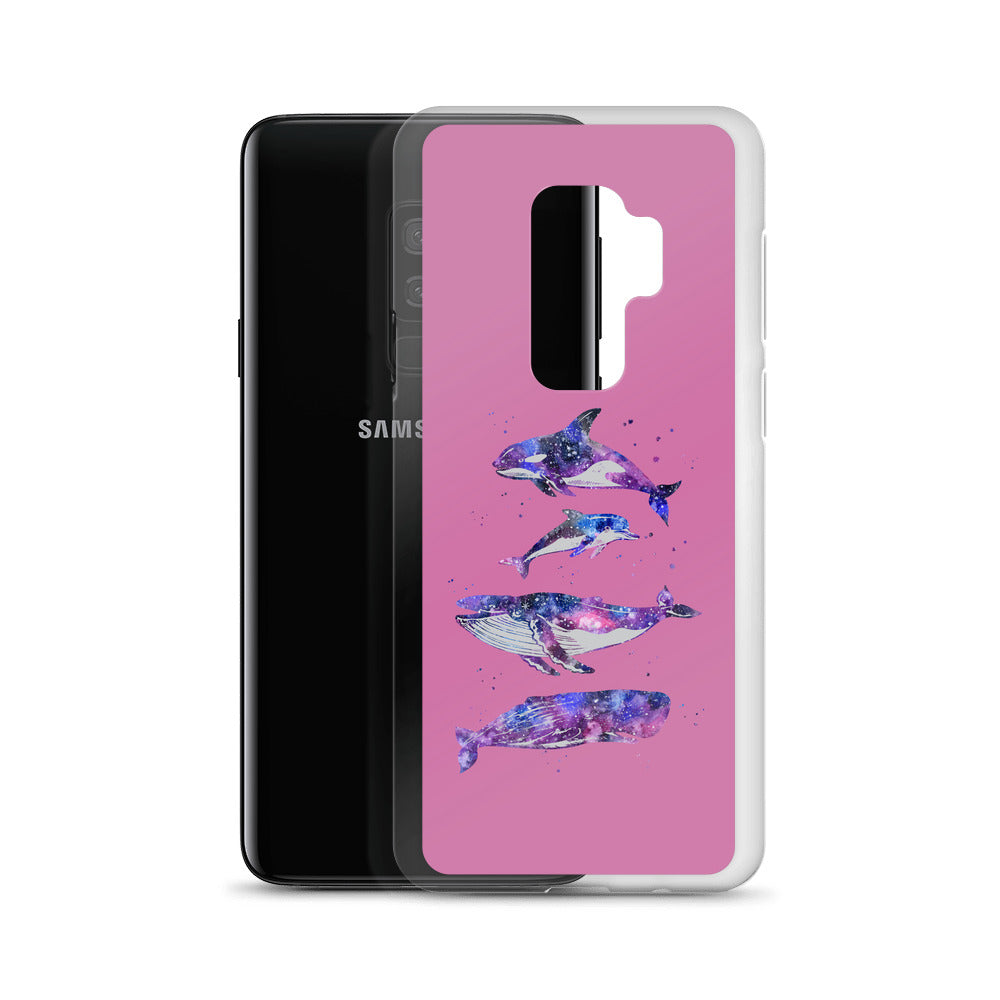 Stary Whales Samsung Case Pink - Splashing Apparel