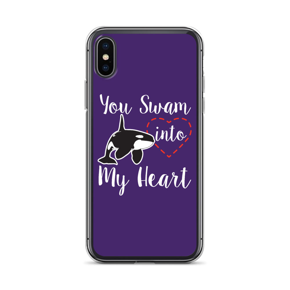 You Swam into My Heart iPhone Case Purple - Splashing Apparel