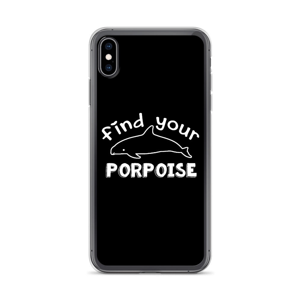 Find Your Porpoise iPhone Case Black - Splashing Apparel