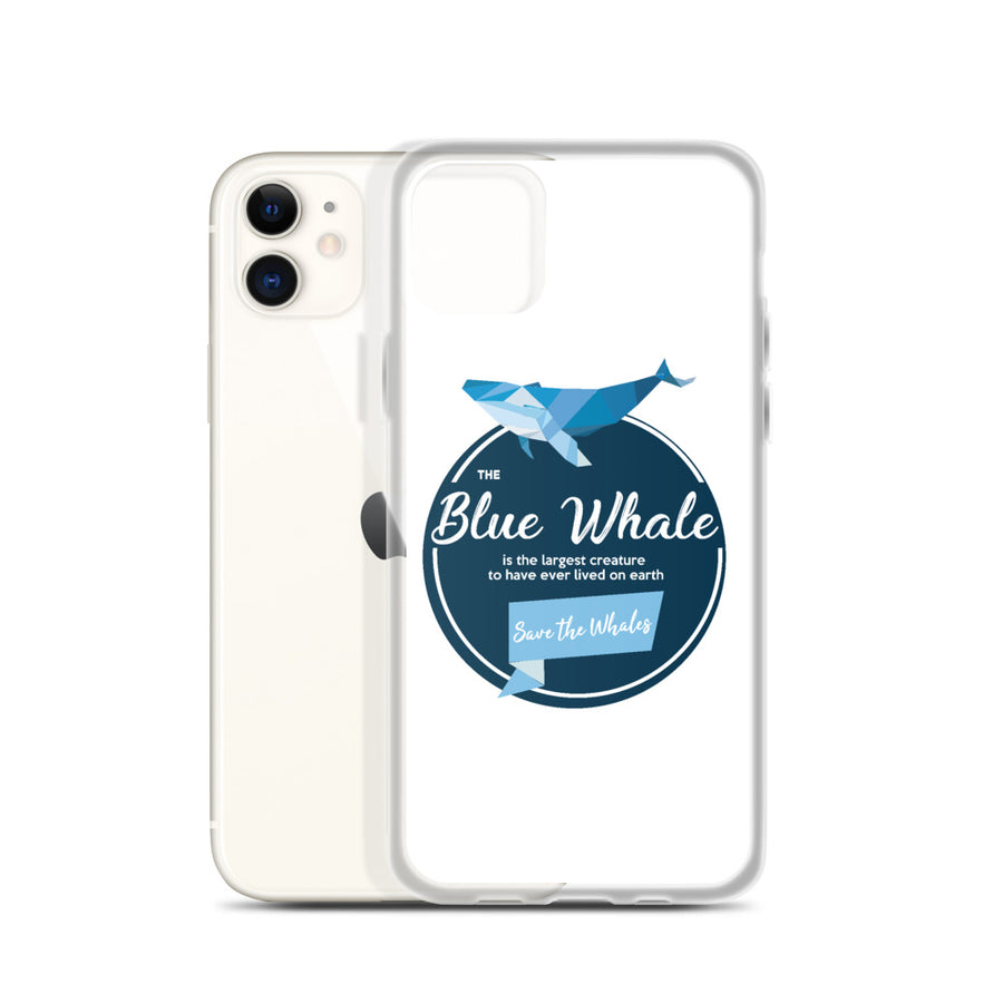 Blue Whale iPhone Case White - Splashing Apparel