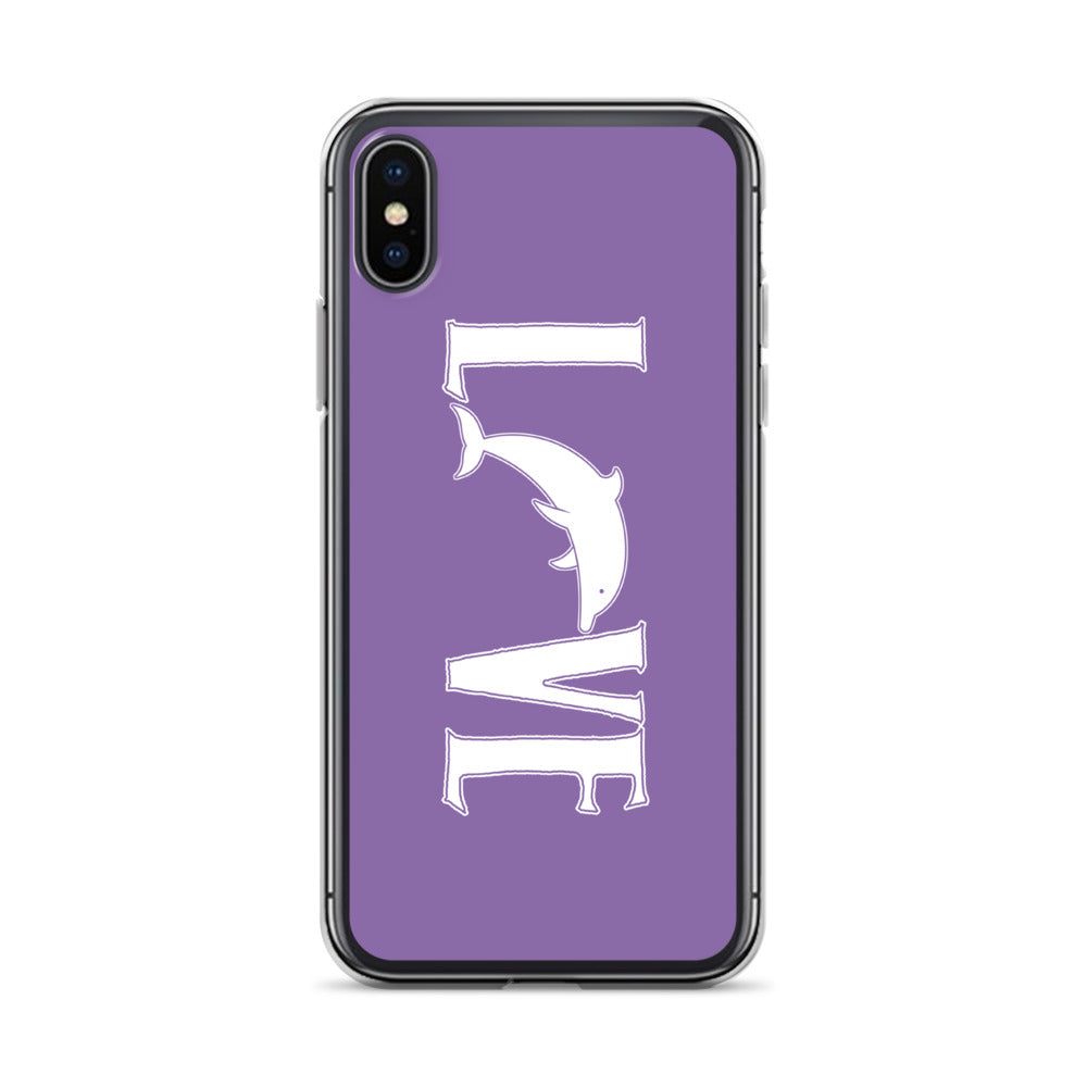 Love Dolphins iPhone Case Purple - Splashing Apparel