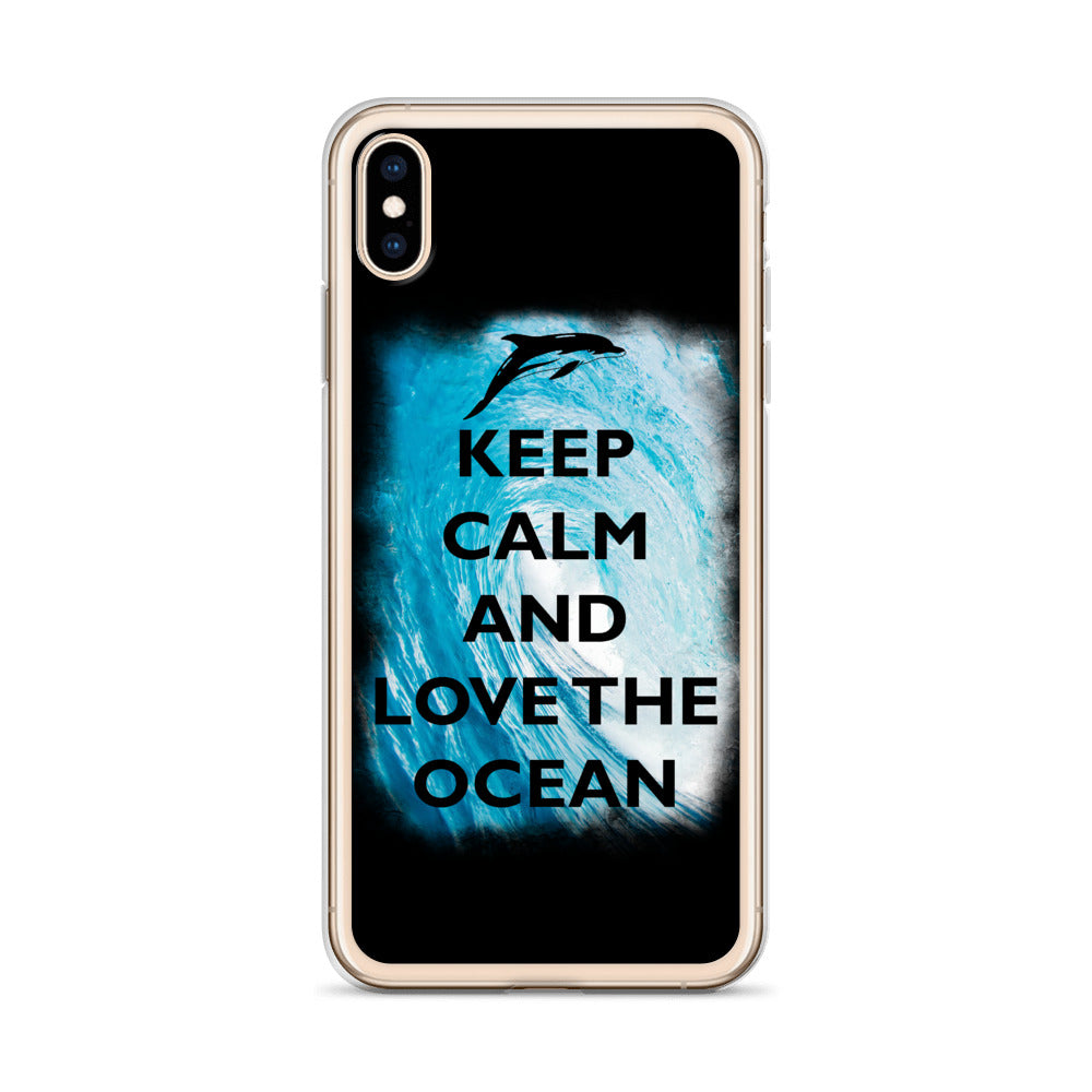 Keep Clam and Love the Ocean iPhone Case Black - Splashing Apparel