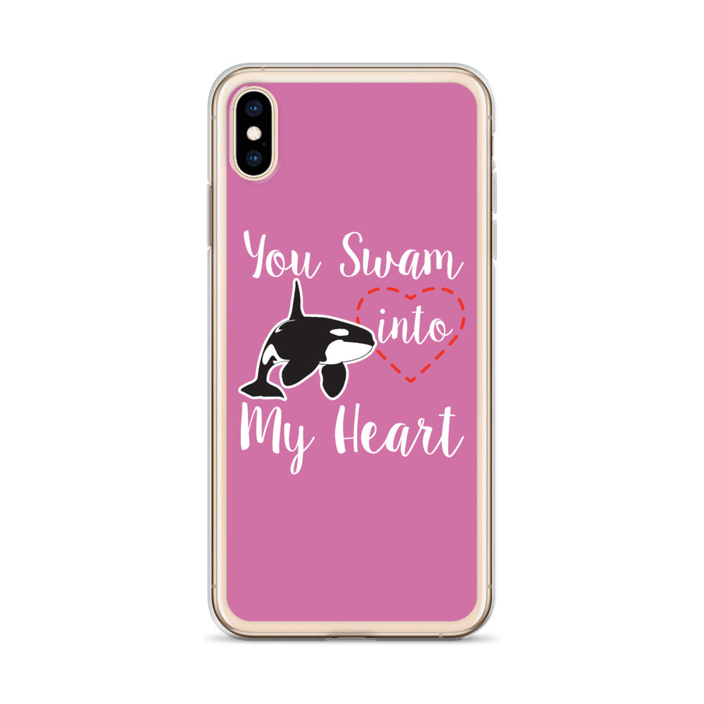 You Swam into My Heart iPhone Case Pink - Splashing Apparel