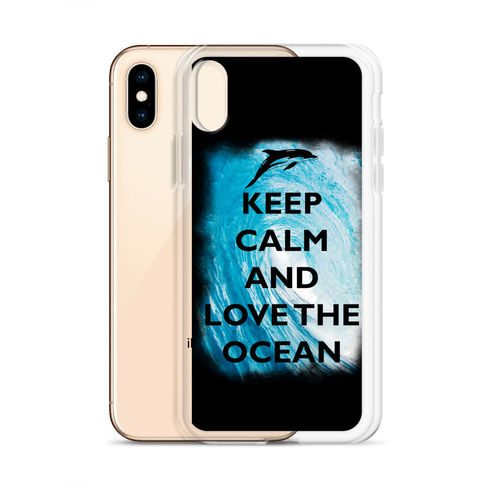 Keep Clam and Love the Ocean iPhone Case Black - Splashing Apparel