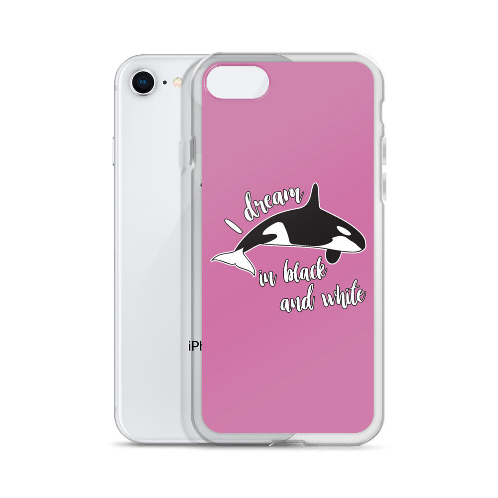 Dream in Black and White iPhone Case Pink - Splashing Apparel