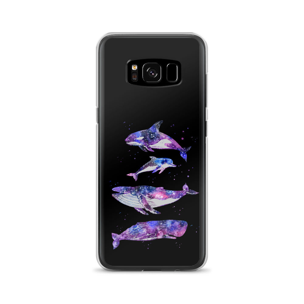 Stary Whales Samsung Case Black - Splashing Apparel