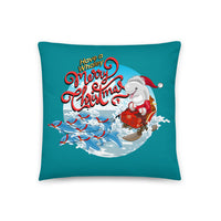 Santa’s Reindolphins Pillow - Splashing Apparel