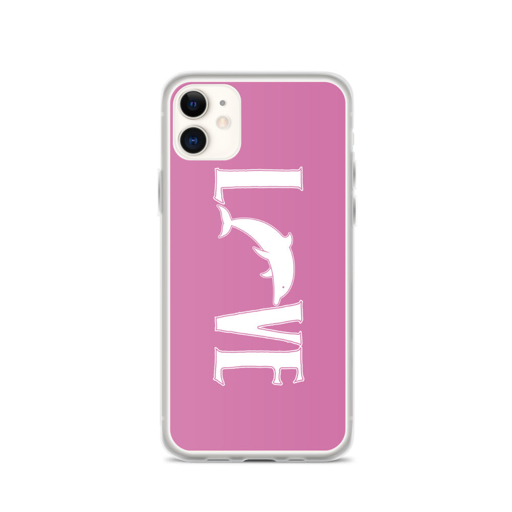 Love Dolphins iPhone Case Pink - Splashing Apparel