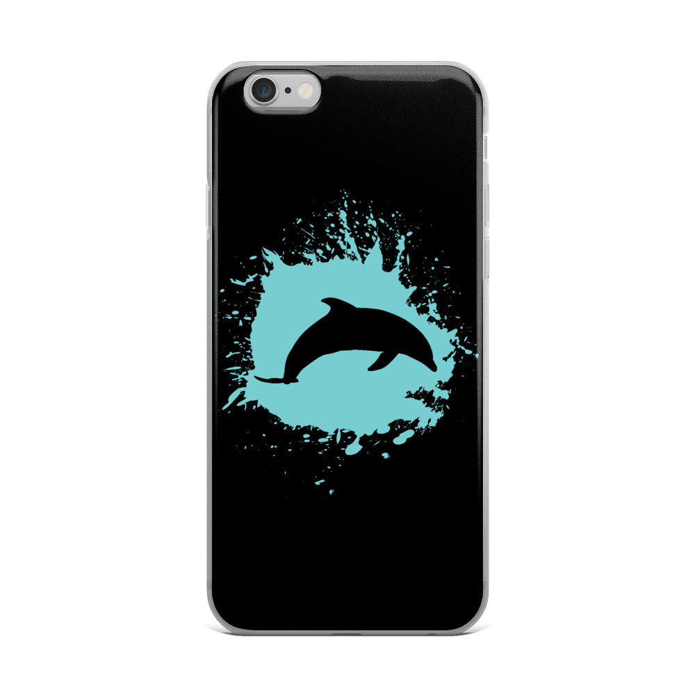Dolphin Splash iPhone Case Black - Splashing Apparel