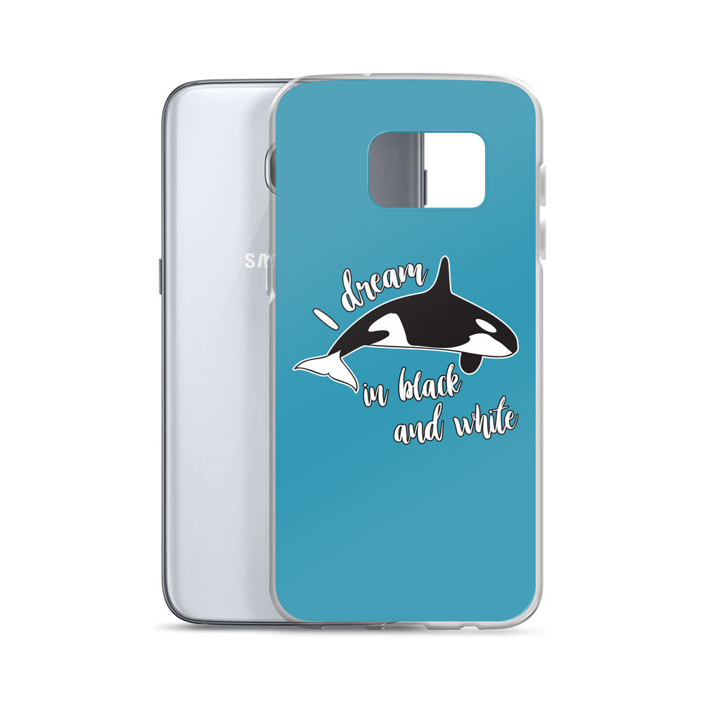 Dream in Black and White Samsung Case Blue - Splashing Apparel
