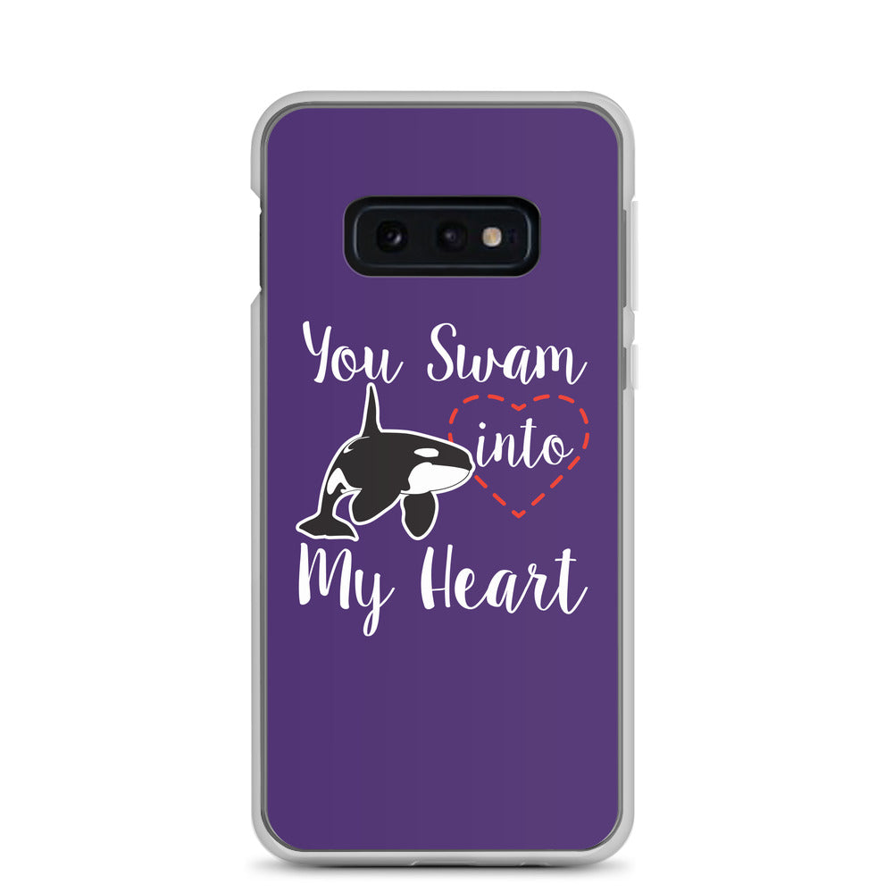 You Swam into My Heart Samsung Case Purple - Splashing Apparel