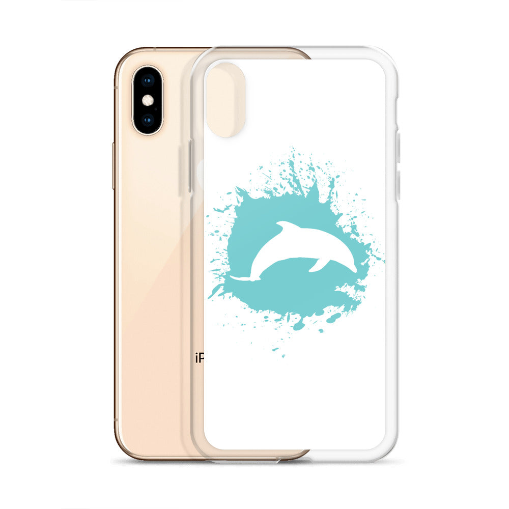 Dolphin Splash iPhone Case White - Splashing Apparel